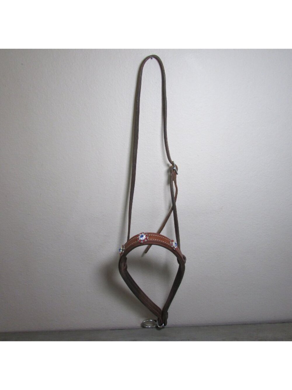 Weaver Leather Tie Down Nose Band with Red/White/Blue Conchos